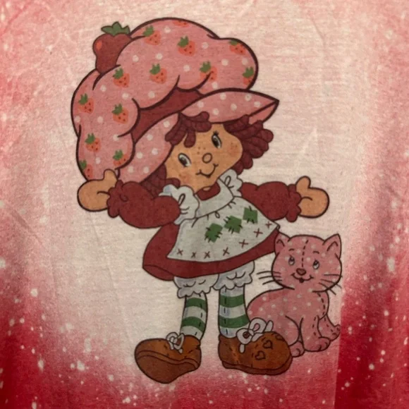 Women’s Bleached Strawberry Shortcake Tshirt - Picture 2 of 2